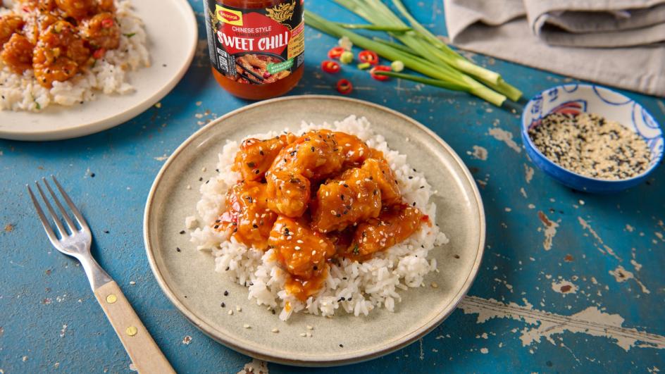 Kínai ragacsos csirke édes chiliszósszal