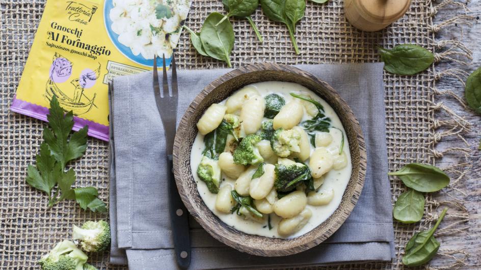 Spenótos, brokkolis sajtos gnocchi