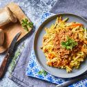 Bolognai ragu pirított zöldség köreten