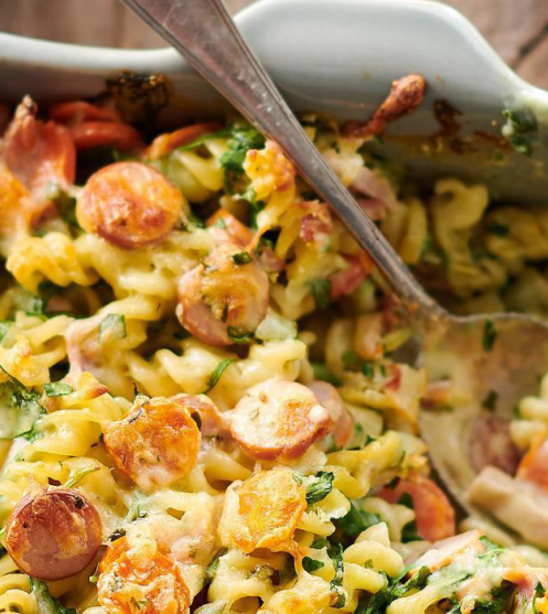Színes rakott fusilli