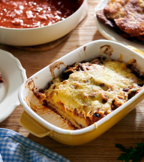 Placki ziemniaczane zapiekane z pieczarkami i serem